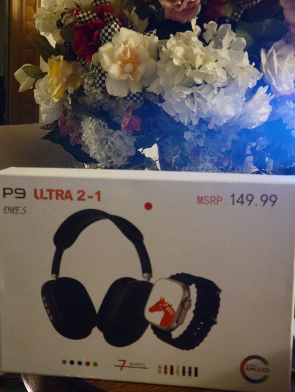 DMES HEADPHONE AND WATCH WITH 7 BANDS AMOLED NIB